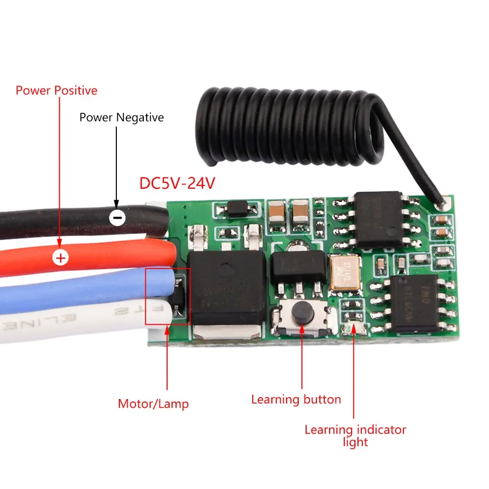 Ir Remote Module - LED 조명 모터용 DC 3.7V-24V 433MHz