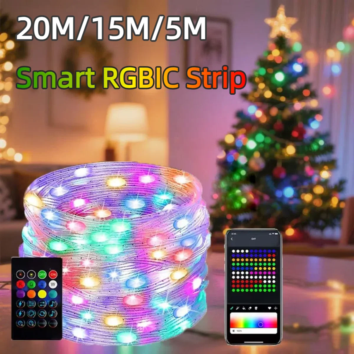 Ws2812B Strip 5V - 20M/10M/5M 스마트 USB 5V LED 문자열