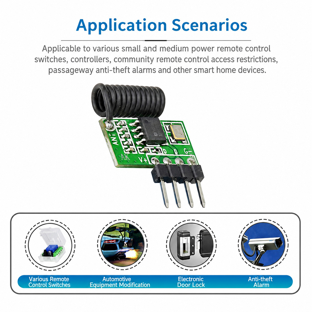 Ir Remote Module - 315MHz/433MHz 슈퍼헤테로다인 RF 수신기 모듈 Arduino용