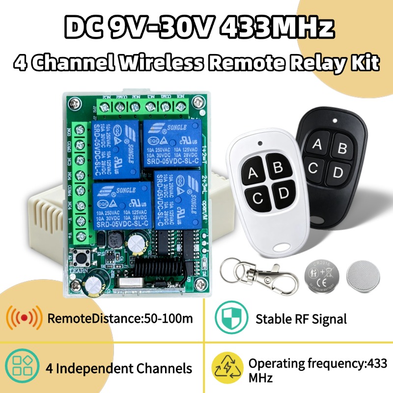 433MHz 범용 무선 리모컨 DC 12V 4채널 릴레 - Ir Remote Module 리뷰 및 가격