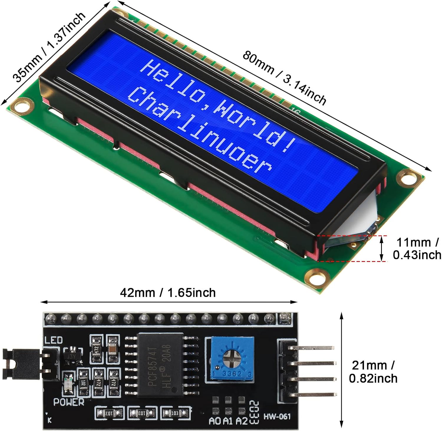1세트 1602 LCD 20*4 블루 스크린 I2C I - Lcd 1602 리뷰 및 가격